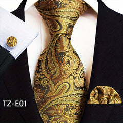 3pcs Paisley Jacquard Necktie Set For Men