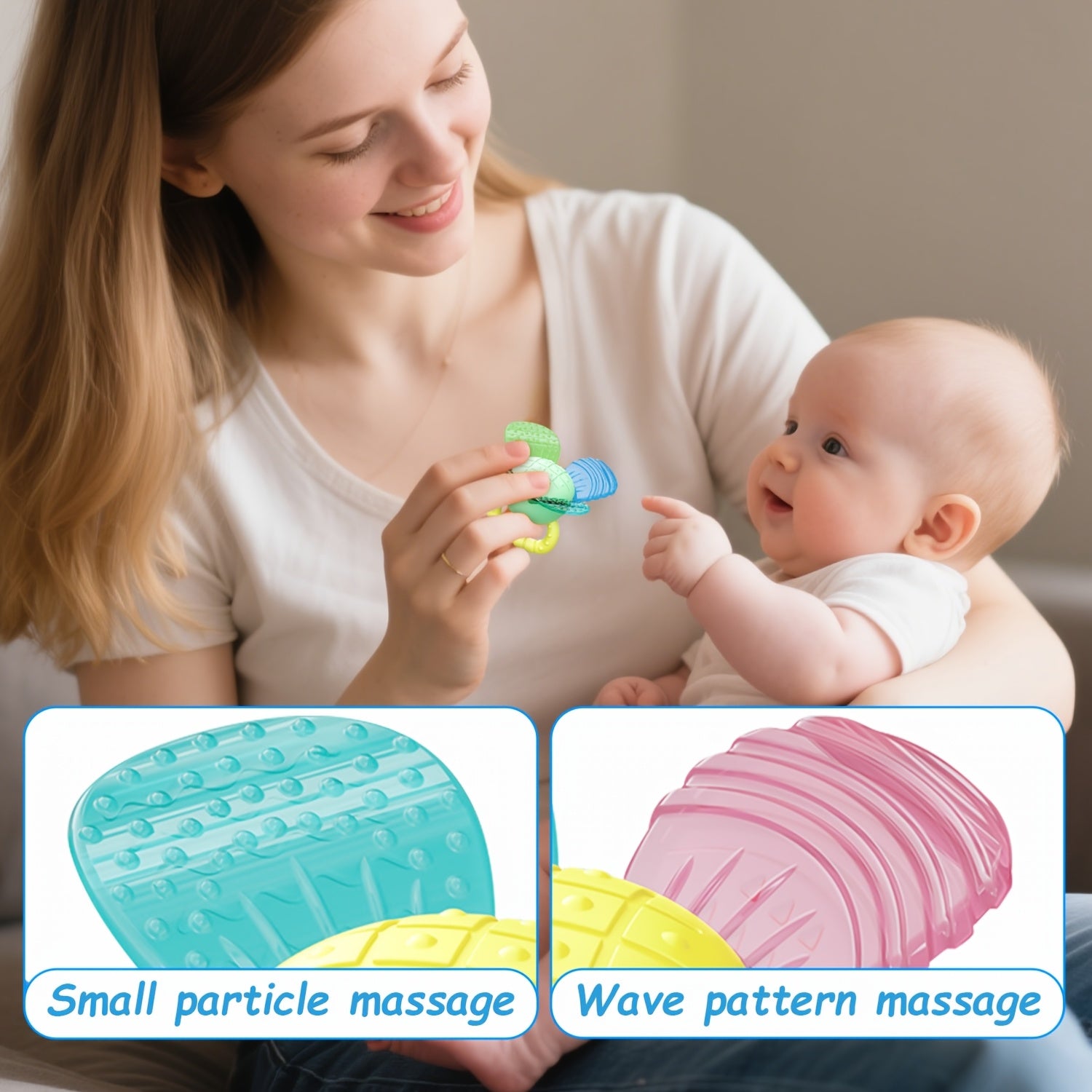 Silicone Flower Rattle Teether Grasping Toy Random Gift