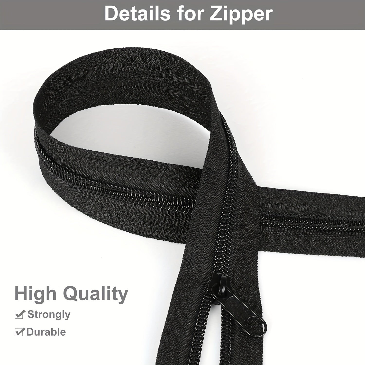 Bulk Nylon Coil Zipper By the Yards with 20pcs Sliders