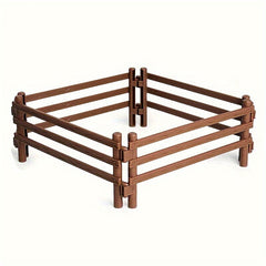 Rustic Farmhouse Decorative Fence PVC Model for Sand Table Play Gray