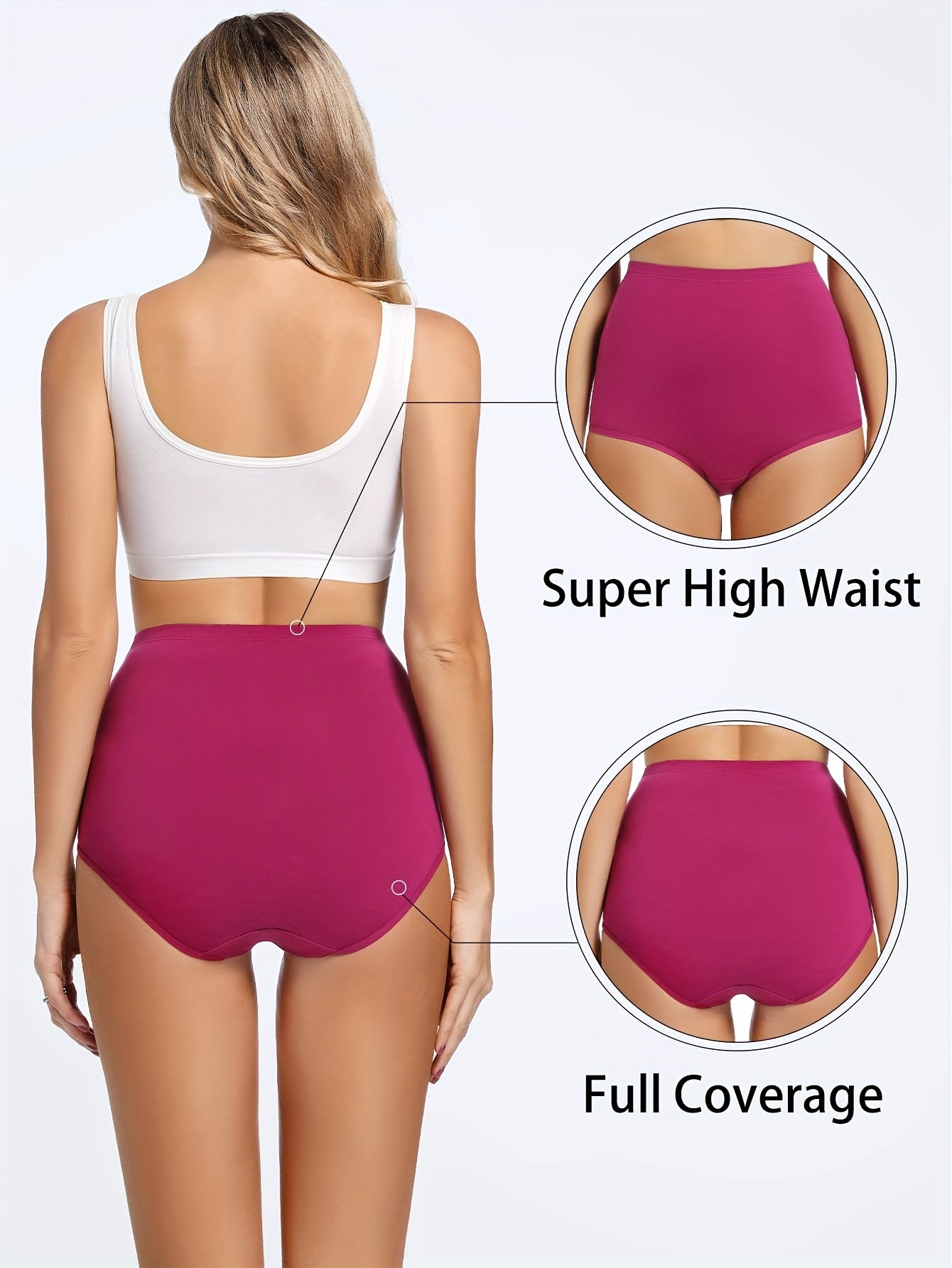 Women's Plus Seamless High Rise Comfort Briefs 4pcs Set