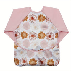 Waterproof Flower Print Baby Feeding Bibs - Reusable & Washable