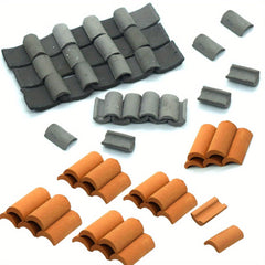 60pcs Clay Roof Tiles 120pcs Assorted Styles DIY Fairy Gardens & Crafts