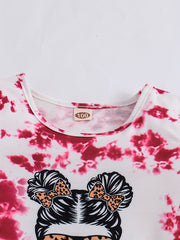 Summer Tie Dye Sunglasses Girl Print 2PCS Outfits