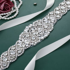 Rhinestone Bridal Belt Wedding Waist Sash Faux Pearl Handcrafted Accessories