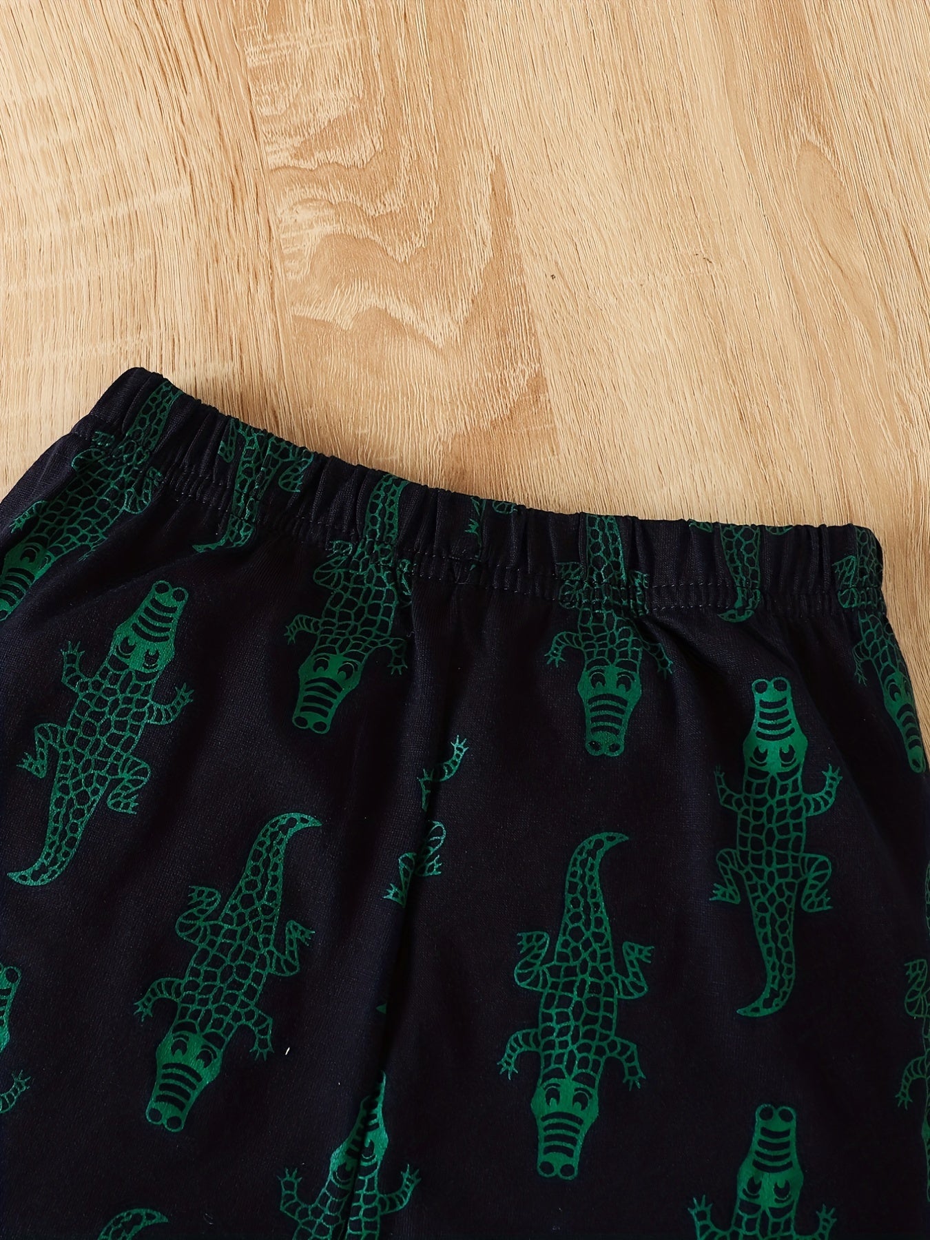 2pcs Boys Dinosaur Print Hooded Tees & Shorts Set for Summer