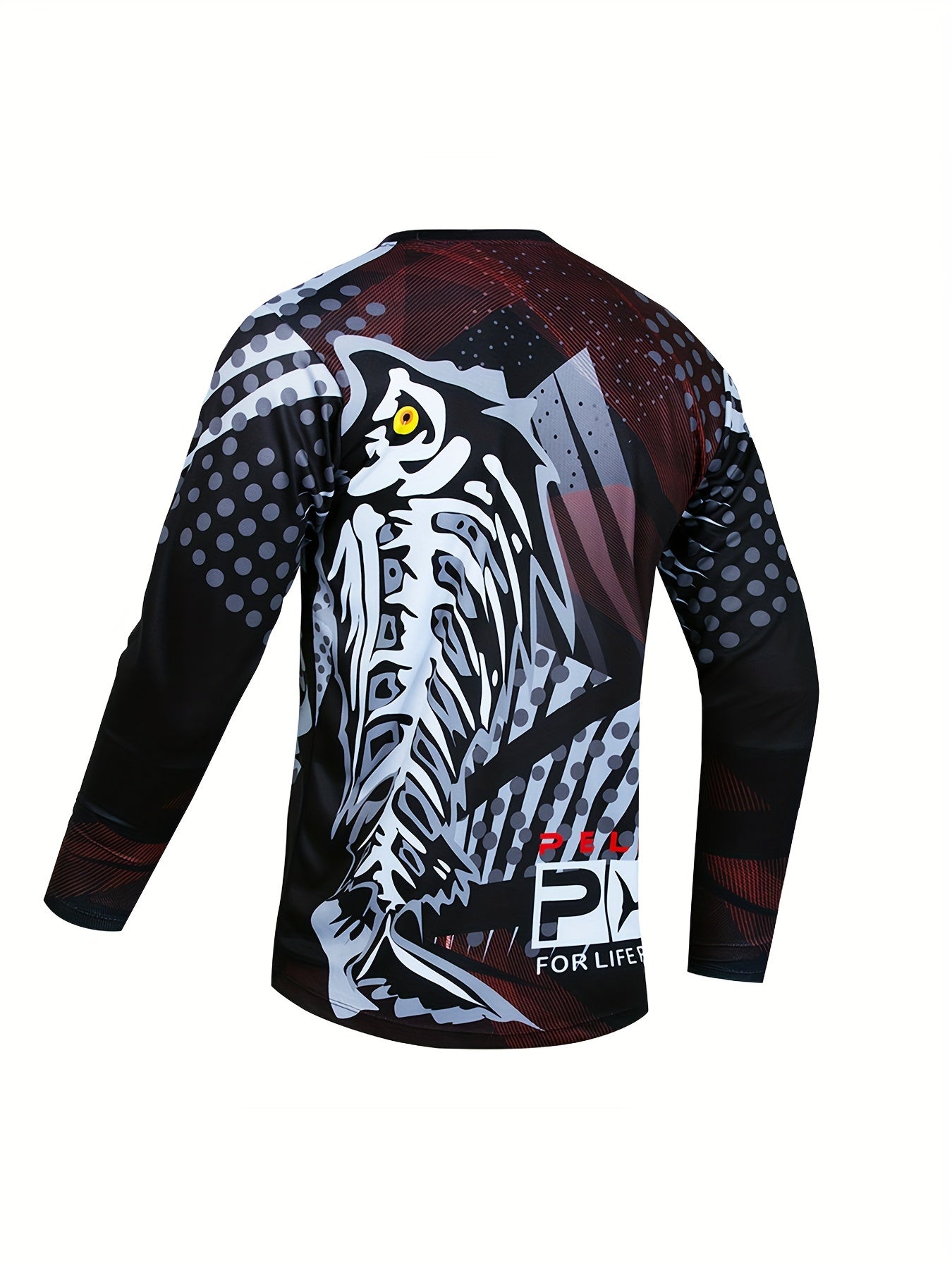 Fish Pattern Men's Long Sleeve V neck Sports T shirt