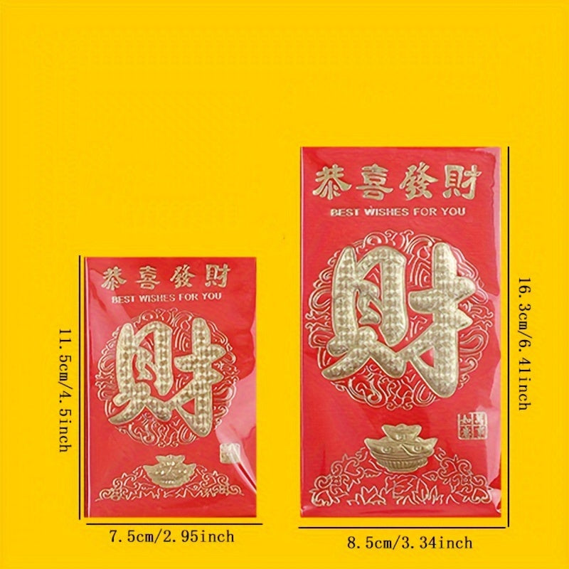 6pcs Traditional Lucky Red Envelopes Spring Money House Birthday Business