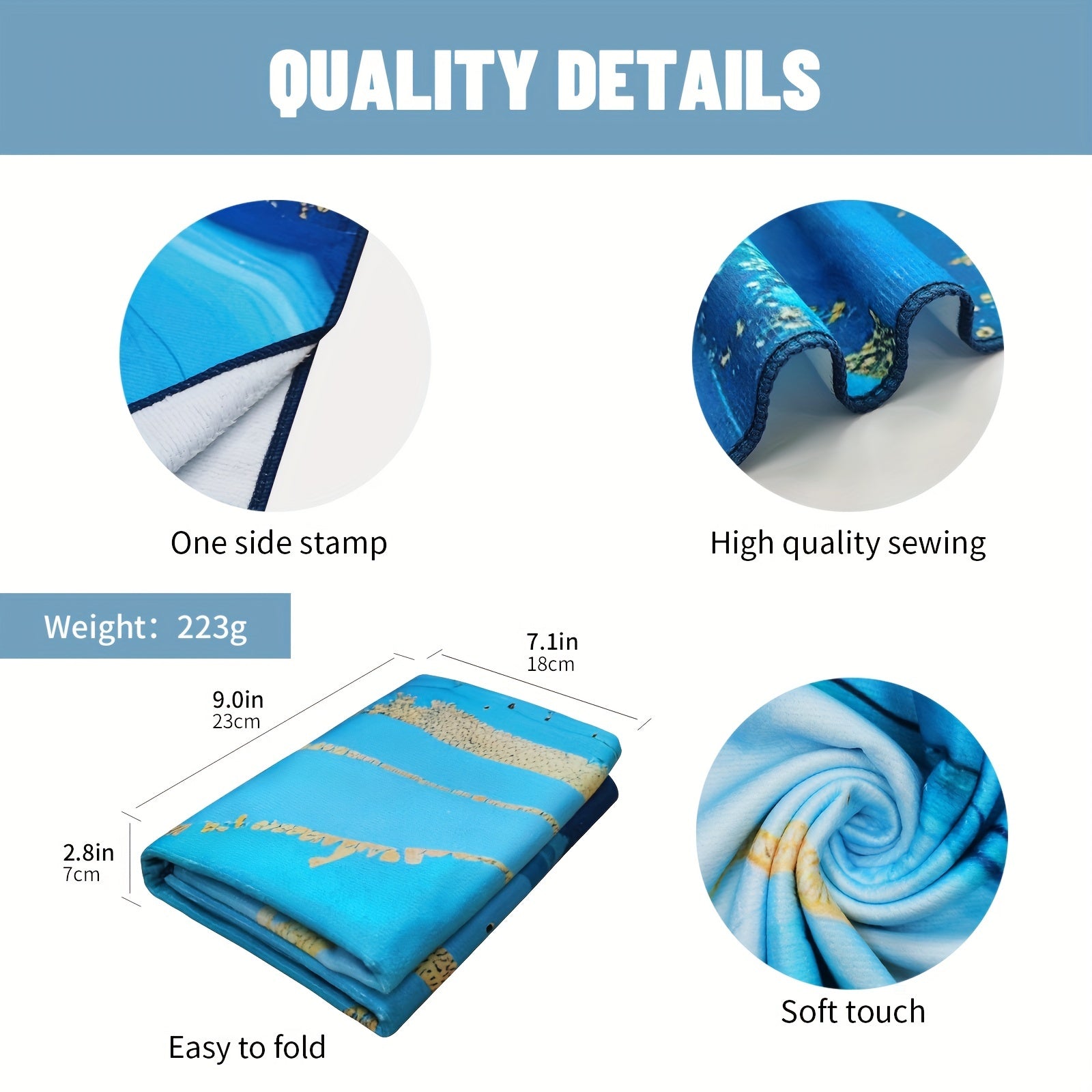 Microfiber Beach Towel Quick Drying 27.5x55 Water Absorbent Soft Towel