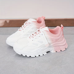 Women's Ombre Chunky Sneakers Lace-up Shoes