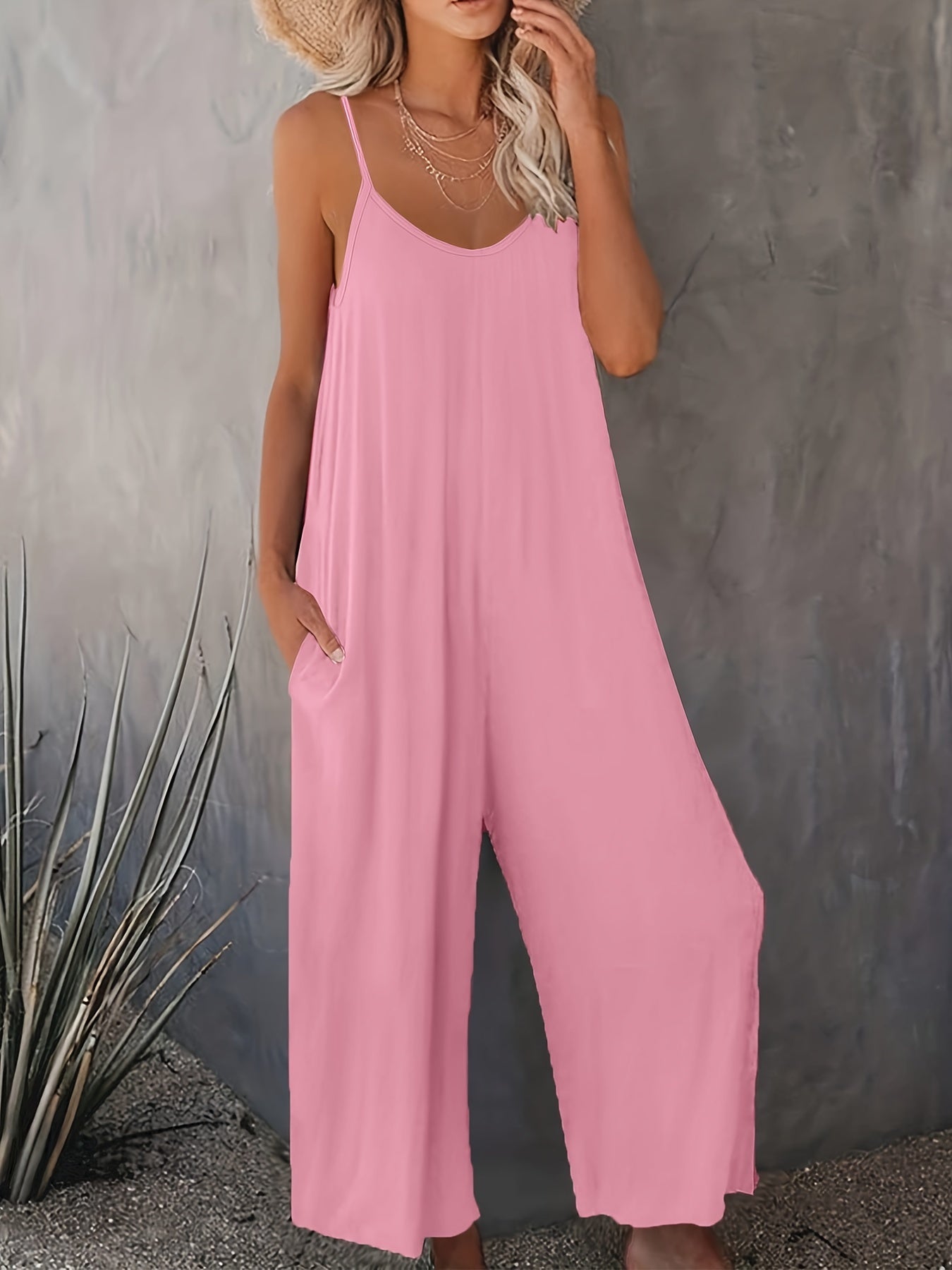 Ribbed Wide Leg Cami Jumpsuit