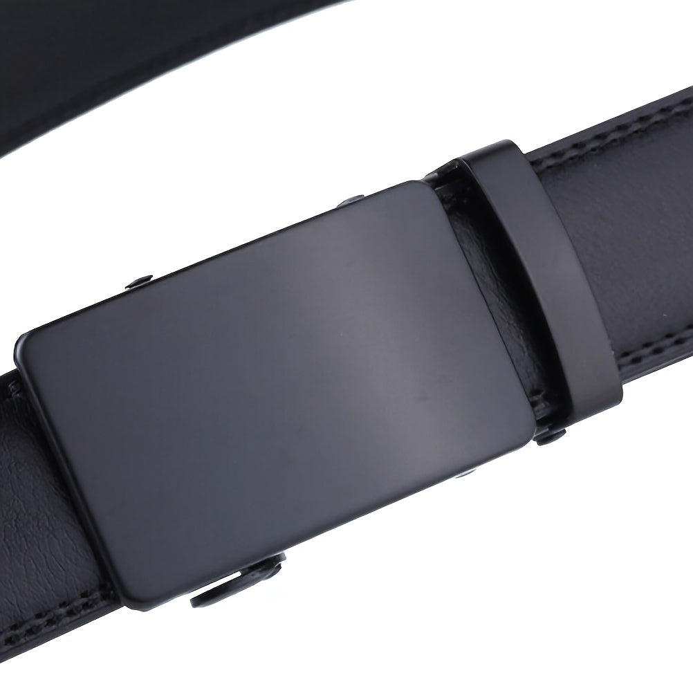 Men's Automatic Buckle Adjustable Business PU Leather Belt