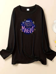Letter Graphic Long Sleeve Sleepwear Tee