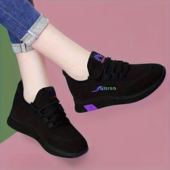 Women's Mesh Running Shoes Lace-Up Outdoor Sneakers