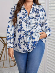 Floral Print Long Sleeve Blouse