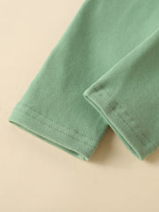 Girls' Green Solid Long Leggings