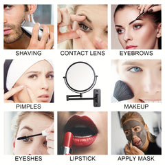 10X Magnification Wall Mounted Makeup Mirror 360 Swivel Extendable Arm