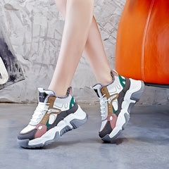 Winter Fleece Lined High Top Platform Sneakers Women's Shoes