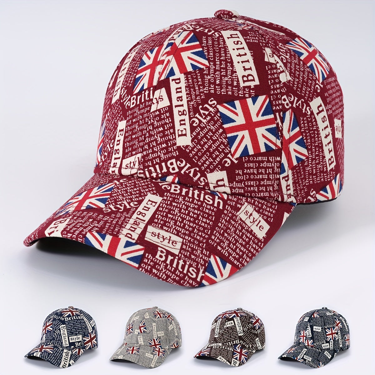 British Flag Graffiti Baseball Cap Unisex Sun Hat Adjustable Lightweight Dad Hat