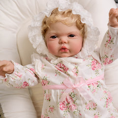 KEKEAIAI 24 Inch Reborn Toddler Doll Blond Hair Vinyl Material