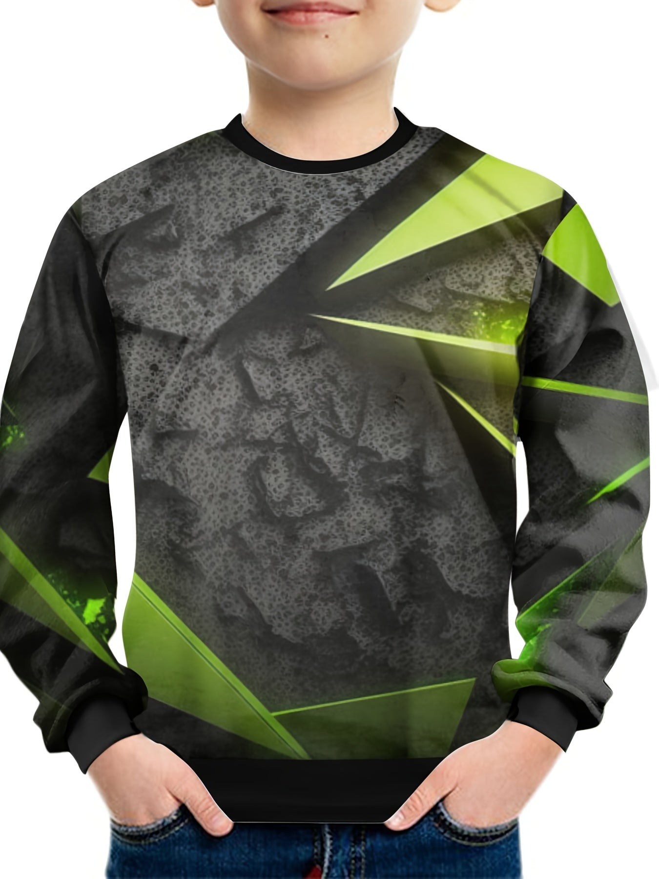 Teens Radiant 3D Print Sweatshirt Casual Pullover
