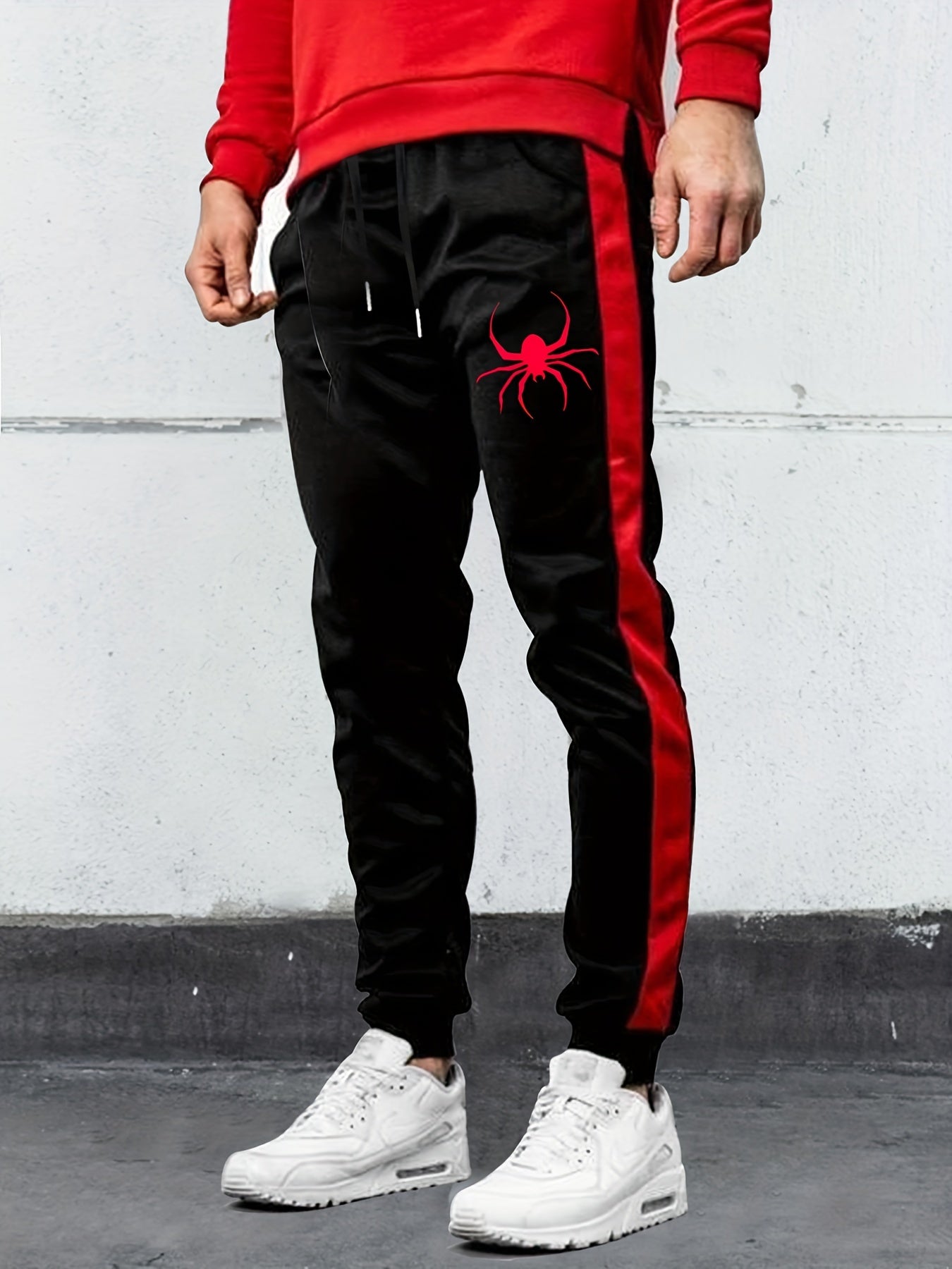 Men's Spider Graphic Print Street Style Pants for Halloween