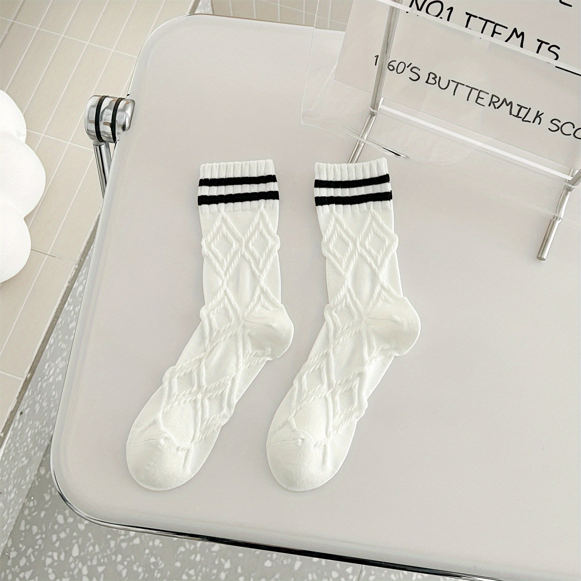 Argyle Textured Socks Women's Stockings & Hosiery