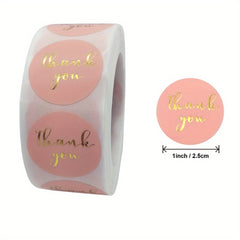 500pcs Bronzing Thank You Adhesive Sticker Label 1 Inch Gift Pack