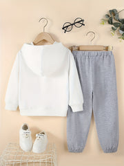 Boy's Geometric Pattern Outfit 2pcs Hoodie & Sweatpants Set