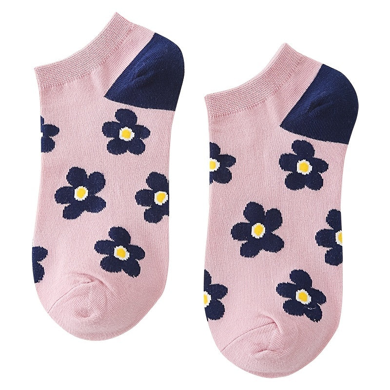 6 Pairs Women's Ankle Socks Cotton Low Cut Boat Short Socks