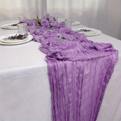 Polyester Table Runner Pleated Gauze Wedding Party Decoration