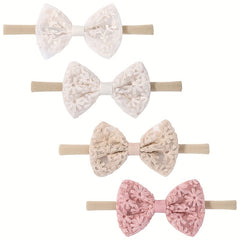 3pcs Street Embroidery Bow Headbands for Baby Girls