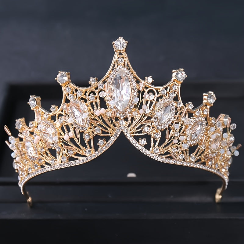 Golden Baroque Queen Crown And Tiaras For Women