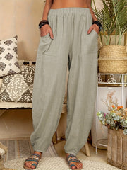 Baggy Harem Pants Casual Loose Elastic Waist Pants Women's Clothing