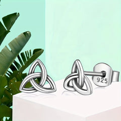 925 Silver Knot Detail Stud Earrings For Girls