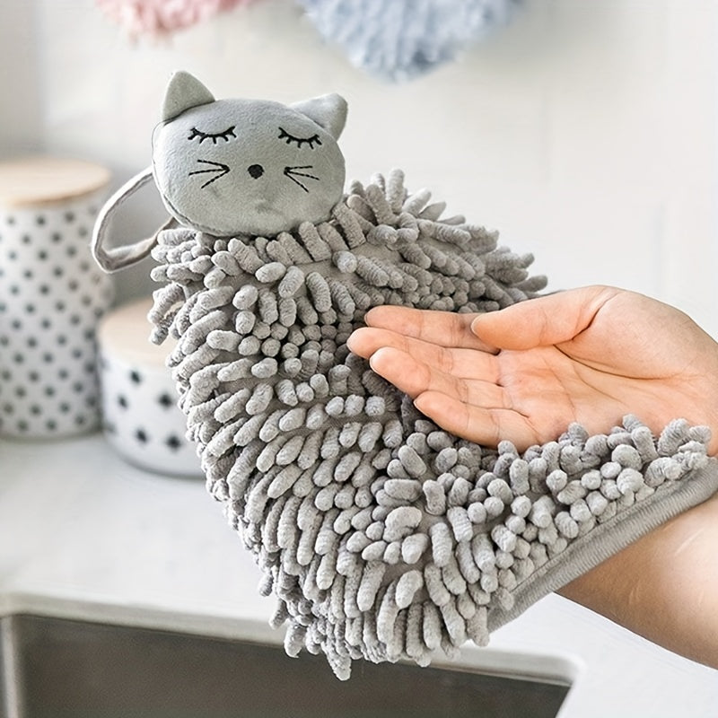 Soft Chenille Hanging Towel for Hands Quick Drying Absorbent Towel