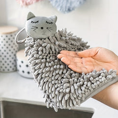 Soft Chenille Hanging Towel for Hands Quick Drying Absorbent Towel