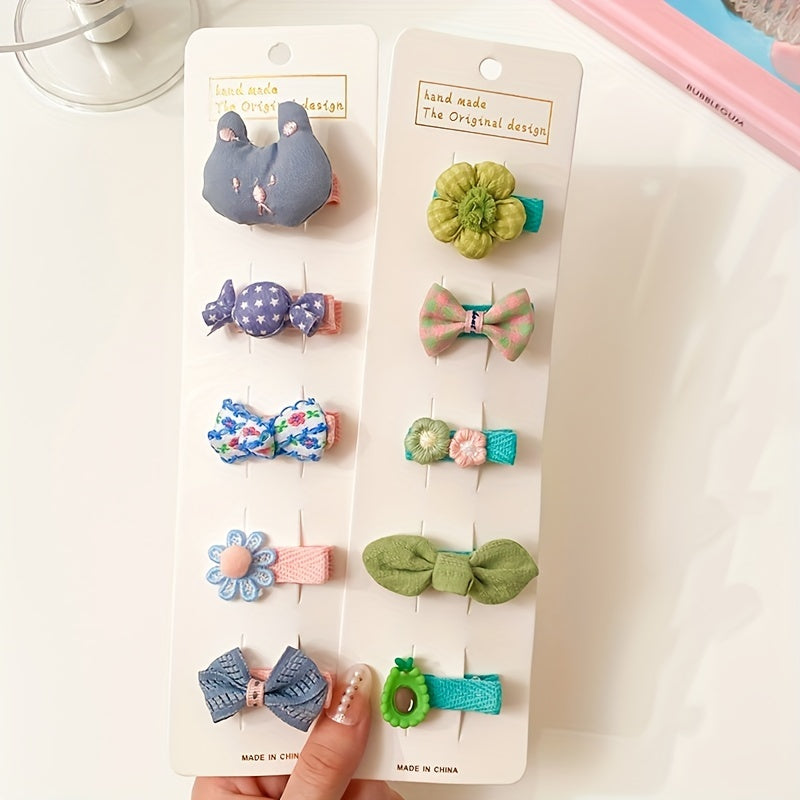 5pcs Crown Rabbits Flowers Bow Mushroom Hair Clips for Girls