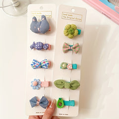 5pcs Crown Rabbits Flowers Bow Mushroom Hair Clips for Girls