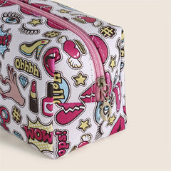 Cosmetics Letters Pattern Makeup Bag PU Roomy Creative Makeup Pouch