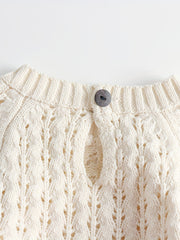 Baby Girls Knitted Hollow Tunic Long Sleeved Romper Sweater Onesie