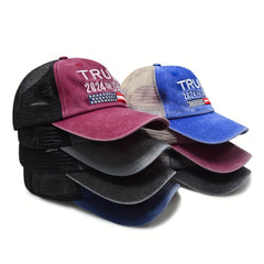 Distressed Trucker Hat Vintage Embroidery Baseball Cap
