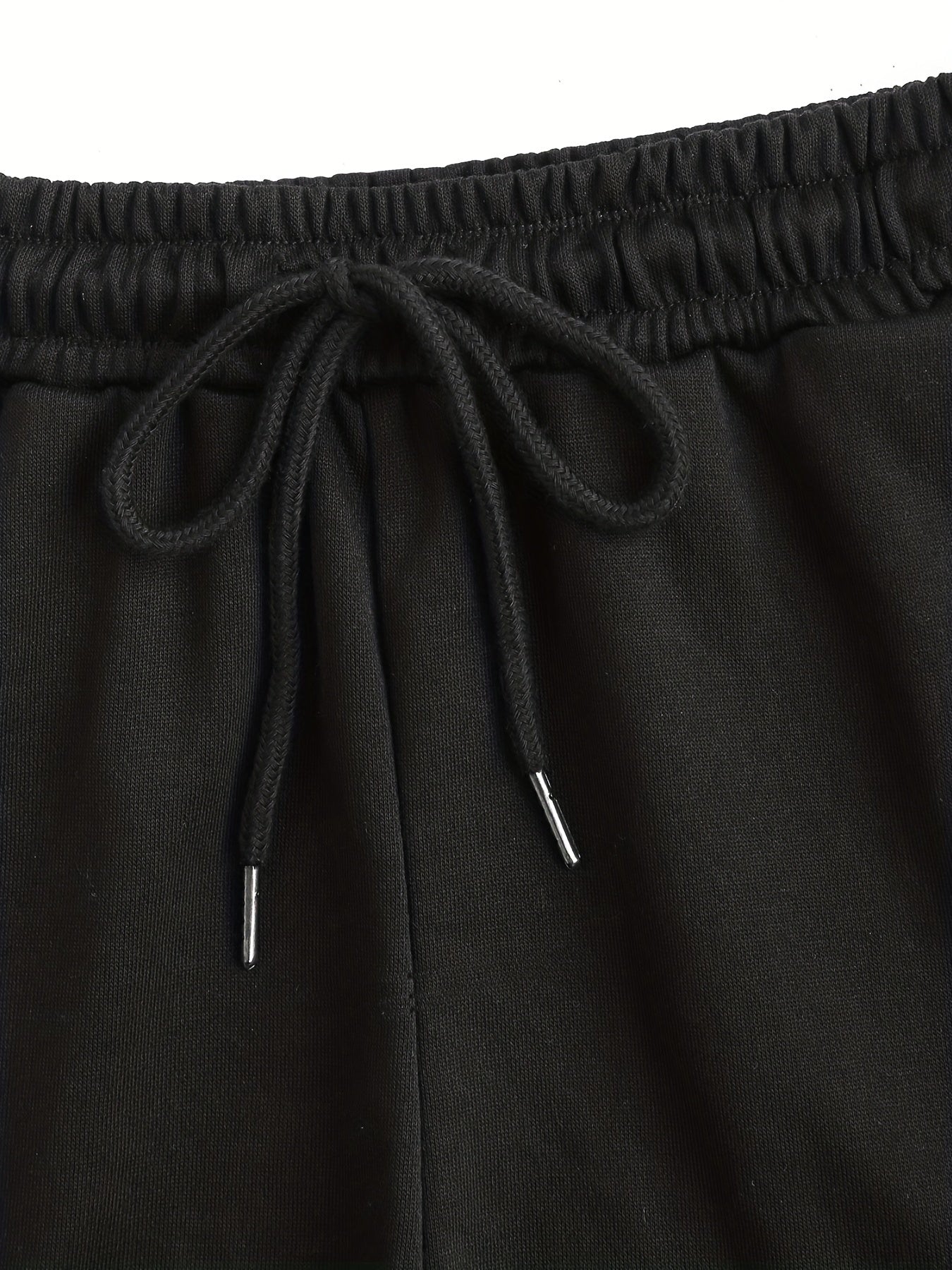 Letter Print Drawstring Shorts for Women