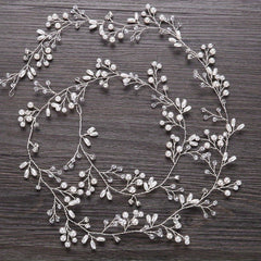 Faux Pearl & Flower Bridal Hair Vine