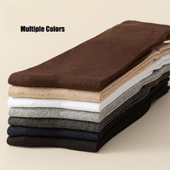 Classic Solid Cotton Mid calf Socks - Outdoor Comfortable And Breathable Socks