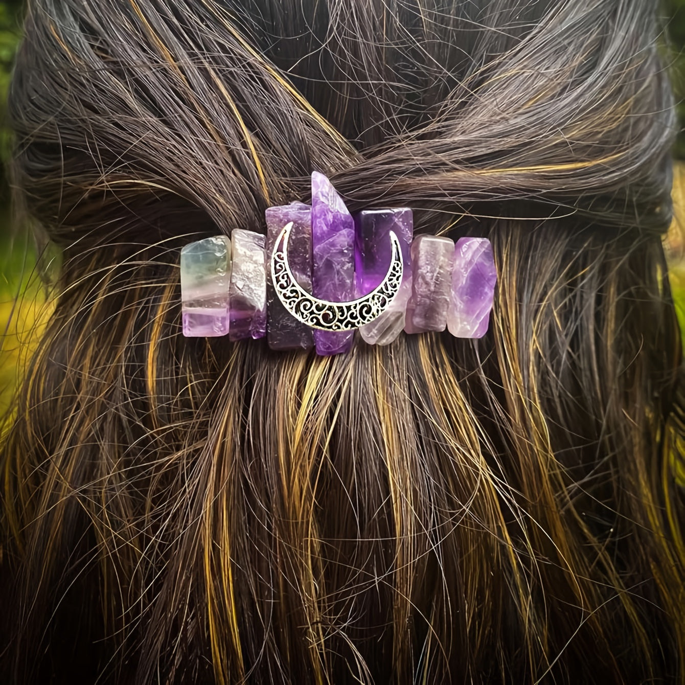 Natural Amethyst Crystal Hairclip Strong Hold Hair Clip Hair Accessories