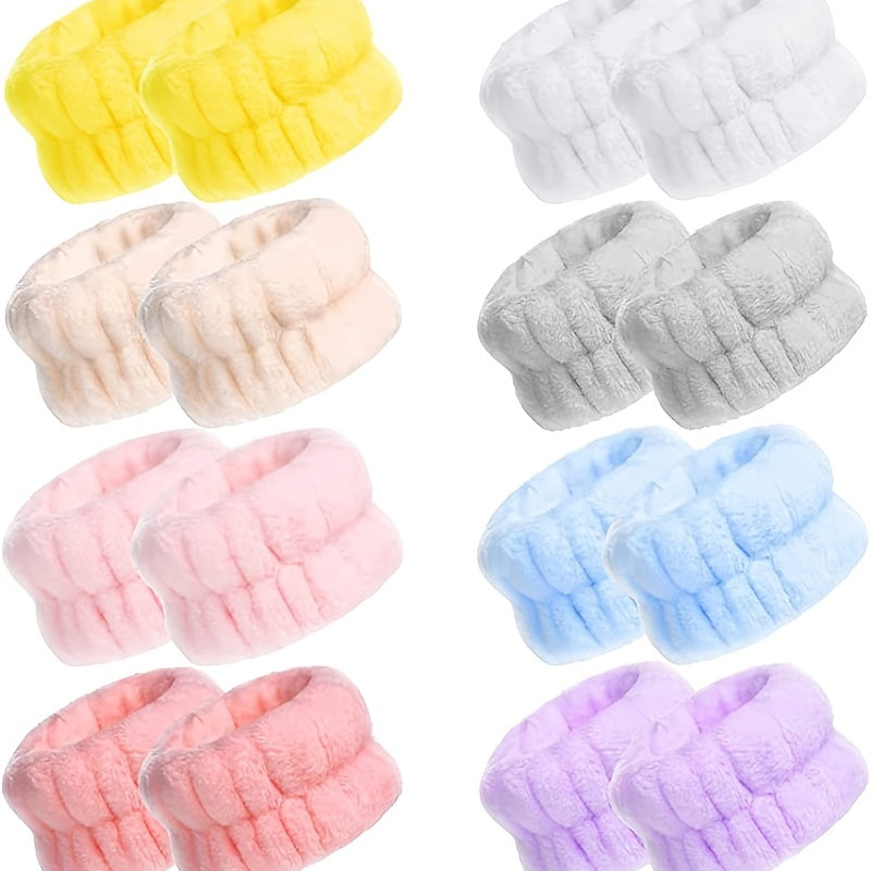 Soft Flannel Face Wash Wristbands - Breathable Spa Gear