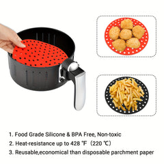 2pcs Non Stick Silicone Air Fryer Mats Heat Resistant Easy to Clean