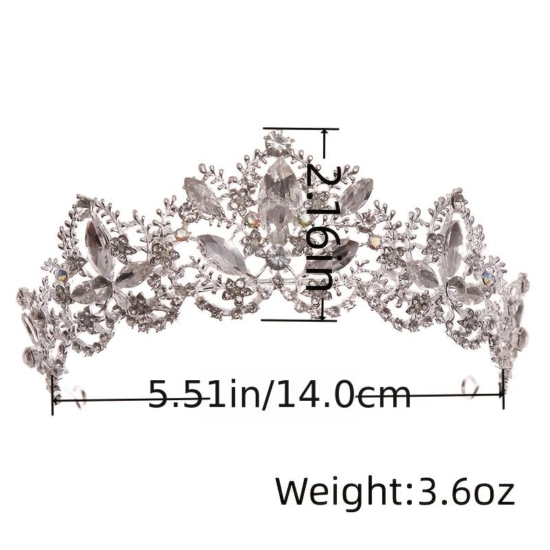 Golden Rhinestone Tiara for Bride - Birthday Princess Crown