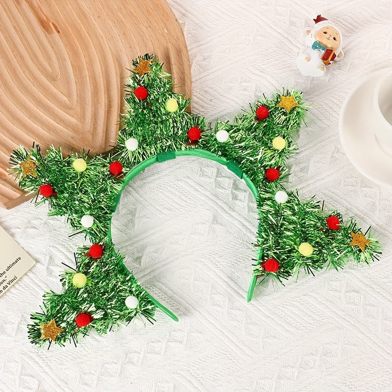 Sequins Christmas Tree Headband Women Girls Hair Accessories